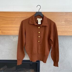 Vintage Escada By Margaretha Ley Brown Merino Extrafine Wool Sweater, Size 36